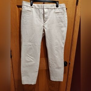 EUC Banana Republic Sloan Crop Pants, Cream Colored